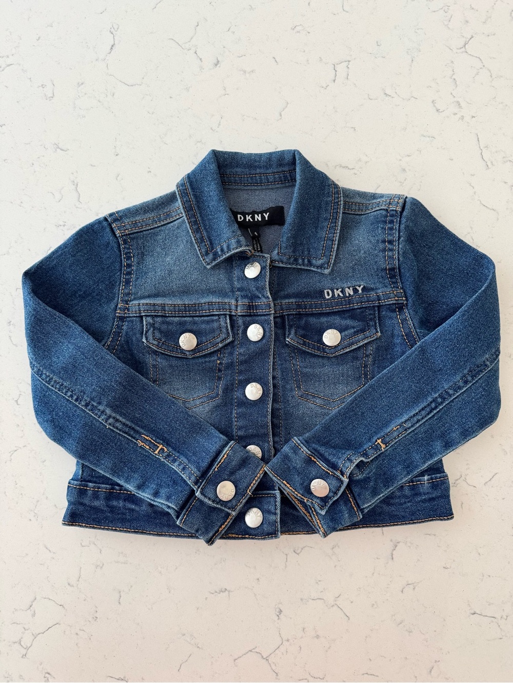 DKNY Girls Dark Blue Denim Jean Jacket